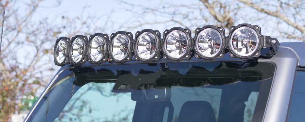 Matte Silver Bronco KC HiLites Light Bar